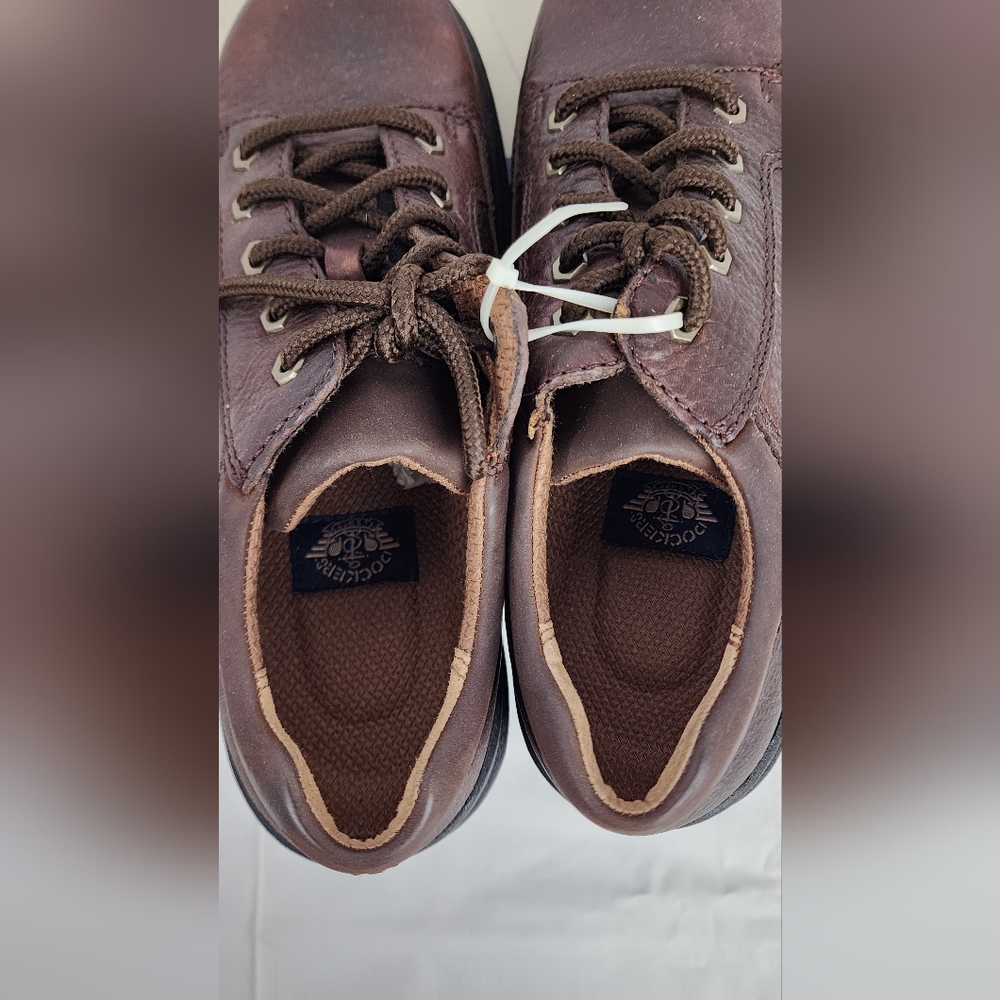💪 NIB MEN'S DOCKERS DANBURY DARK TAN LEATHER SHOES - SIZE 9M -90-6682 💪 - Picture 6 of 11
